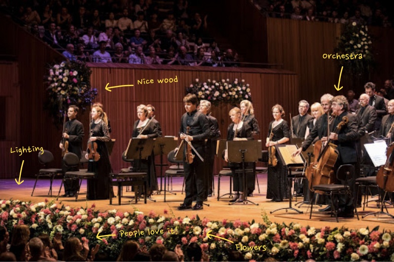 Joshua Bell performing at the concert hall.