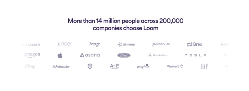 Loom logo cloud section.