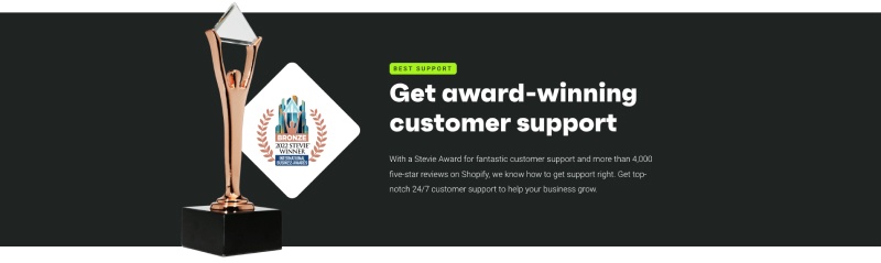 Omnisend award for fantastic customer support.