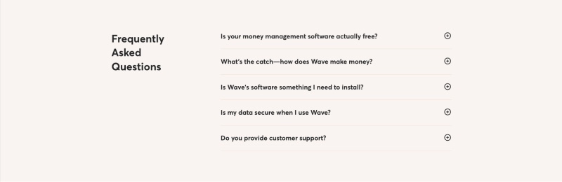 Wave FAQ section.