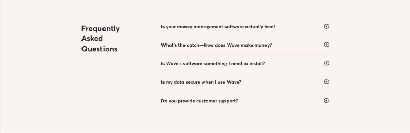 Wave FAQ section.