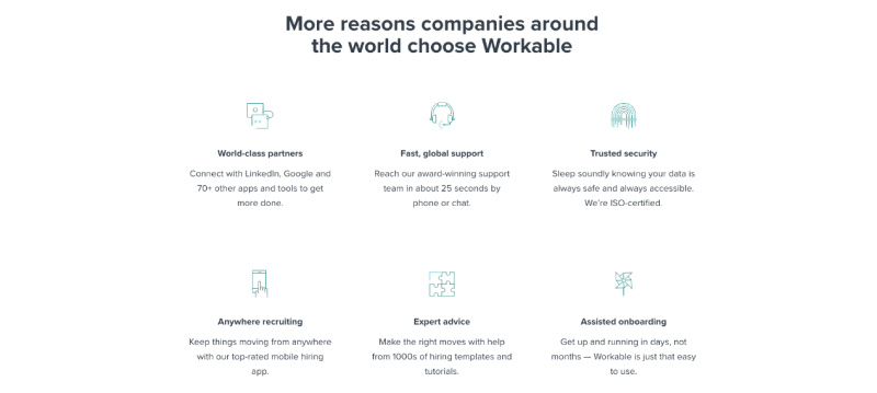 Workable benefits section.